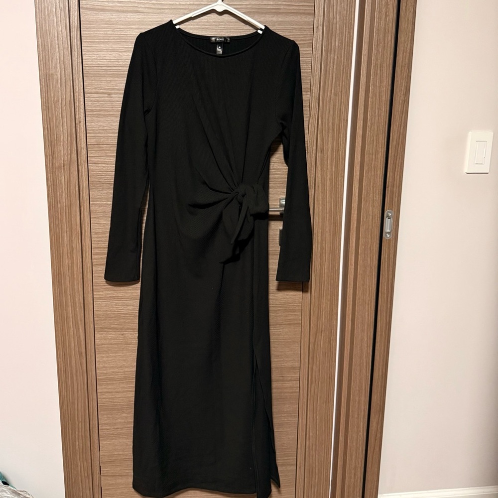 Aqua Black Long Sleeve Dress